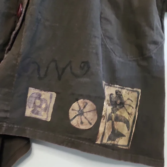 Blue Fish Brown Coat with Decorative Hem - Picture 5 of 12